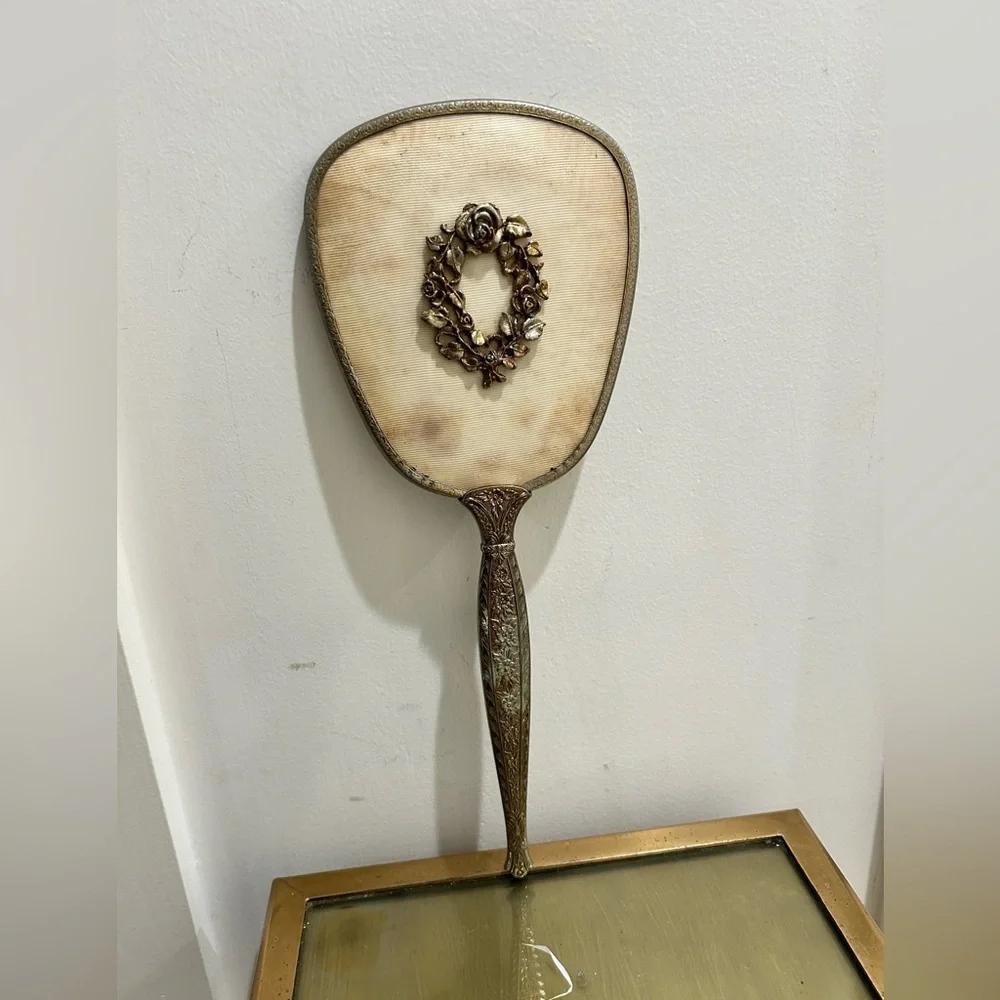 Filigree Hand Mirror Floral Design